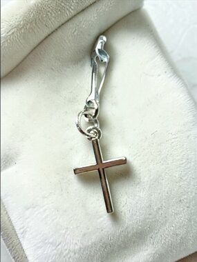 Silver Cross Charm with clasp